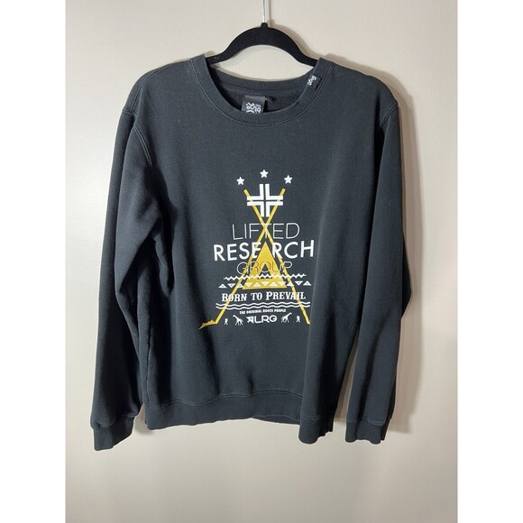 Lifted Research Group LRG Men's Sweatshirt Size Large Black Gold - Picture 1 of 15
